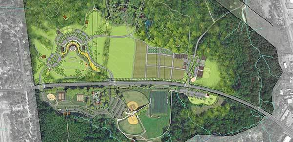 An over head image of of walker mill regional park circa 2023.